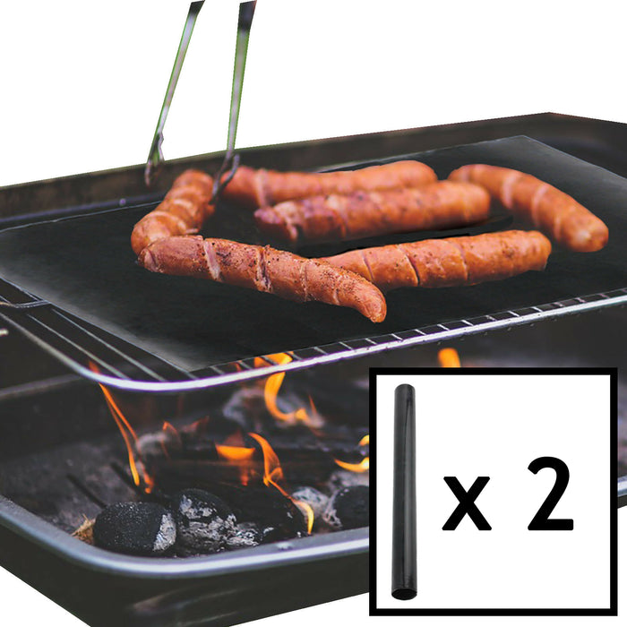 Barbecue Liner Teflon Non Stick Heavy Duty BBQ Lining 40 x 50cm (Pack of 2)