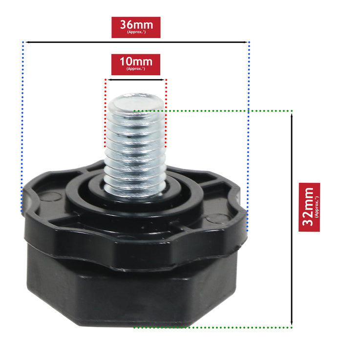 Grundig Washing Machine Foot Leg Castor Adjustable Levelling 10mm Thread x 4 Feet