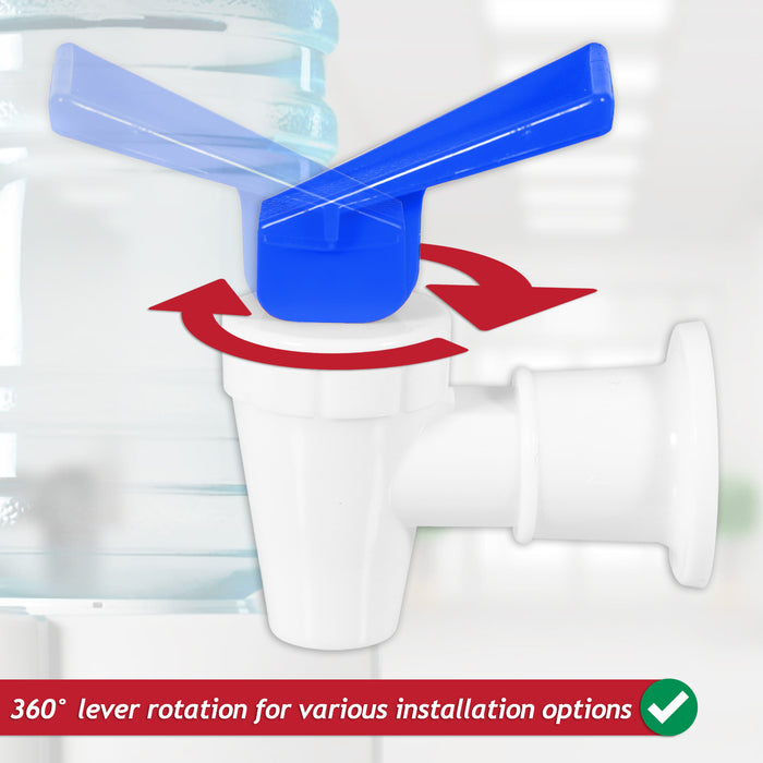 Universal Water Dispenser Tap Spigot Cooler Bottle Lever Faucet Spout (Blue / Cold, 15mm Internal Thread)