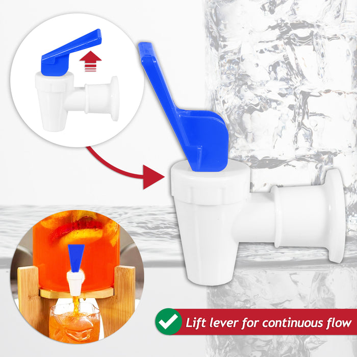 Universal Water Dispenser Tap Spigot Cooler Bottle Lever Faucet Spout (Blue / Cold, 15mm Internal Thread)