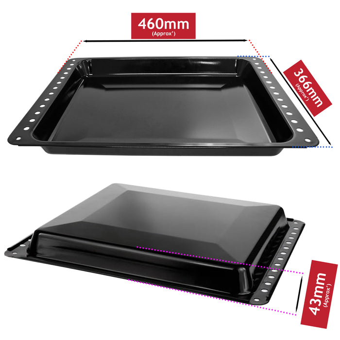 Oven Tray Grill Shelf Drip Pan Replacement 460mm x 366mm x 43mm