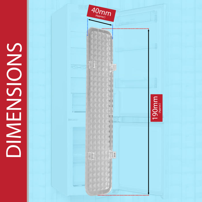 Logik Fridge Light Cover Diffuser Panel Plate 19cm x 4cm LNF55X20 LSBSDX LSBSX