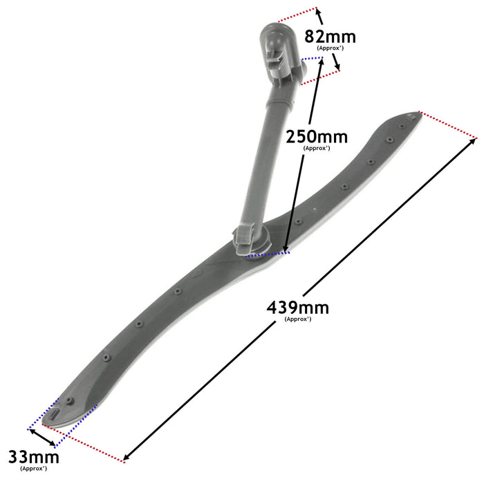 Upper Middle Spray Arm for Caple fits White Knight Dishwasher DW1460WA DI631 DI641 DI642 DI651