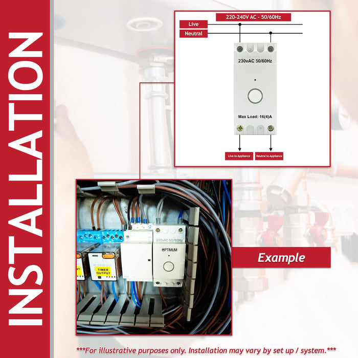 Optimum Wi-Fi DIN Rail Time Switch 230V 50Hz 16(4)A Programmable Timer (OP-DRWF01)
