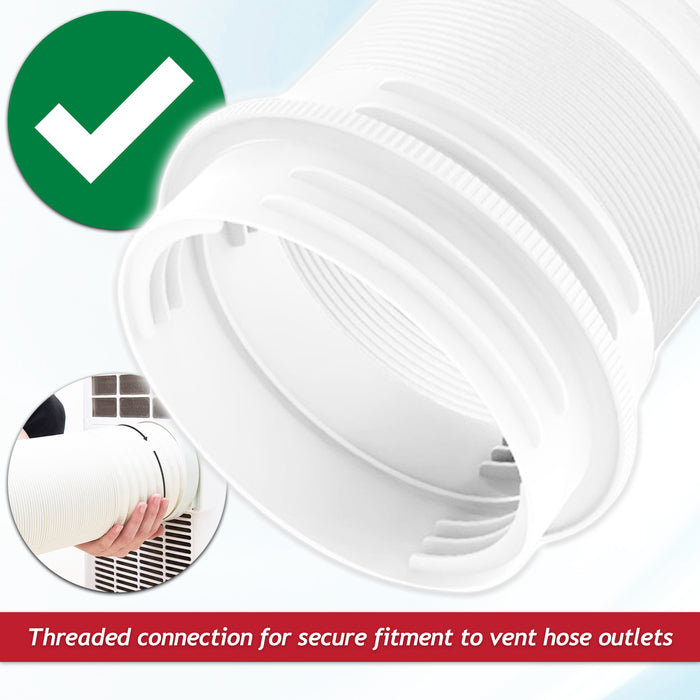 Air Con Vent Hose 3 Metre 5" 5.9" Duct Pipe Extension Threaded Coupler Connector Ring Kit