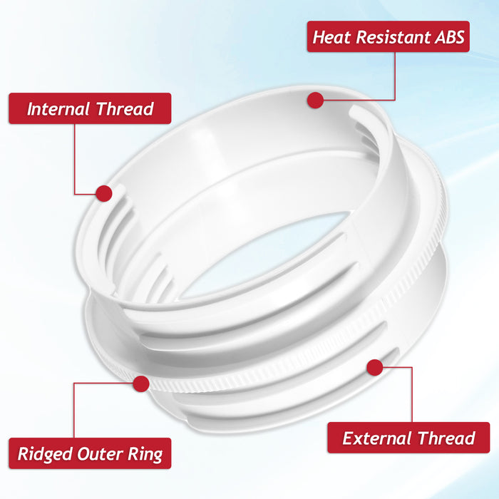 Cooker Hood Vent Hose 6 Metre 5" 5.9" Duct Pipe Extension Threaded Coupler Connector Ring Kit