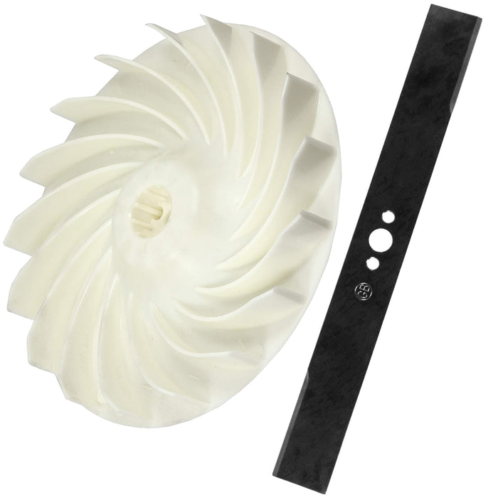 Blade for Titan TTB1019HVM Lawnmower 36cm Replacement + Impeller Fan