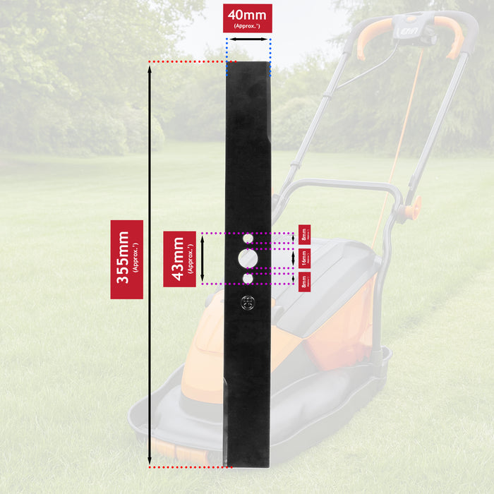 Blade for Lawnmaster MEH1836 Lawnmower 36cm GDH8BX.00.02 Metal Cutter