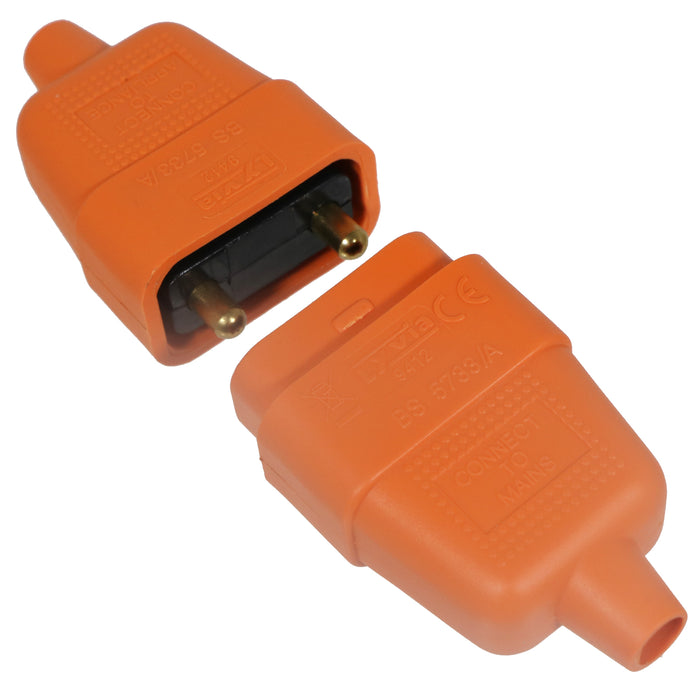 12M Lawnmower Cable Connector Repair Strimmer Hedge Trimmer Power Plug 13A 2Core