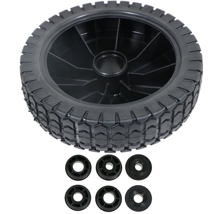 Universal 7" Lawnmower Wheel 175mm Tyre Reducer Bushes