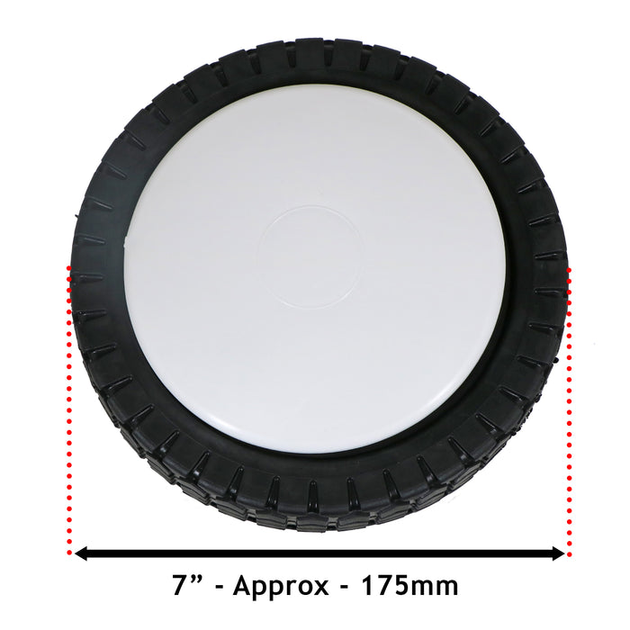 Universal 7" Lawnmower Wheel 175mm Tyre Reducer Bushes