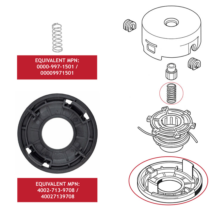 Spool Cap for Stihl Autocut C25-2 C 25-2 Strimmer Head 40027139708 Base Cover Spring