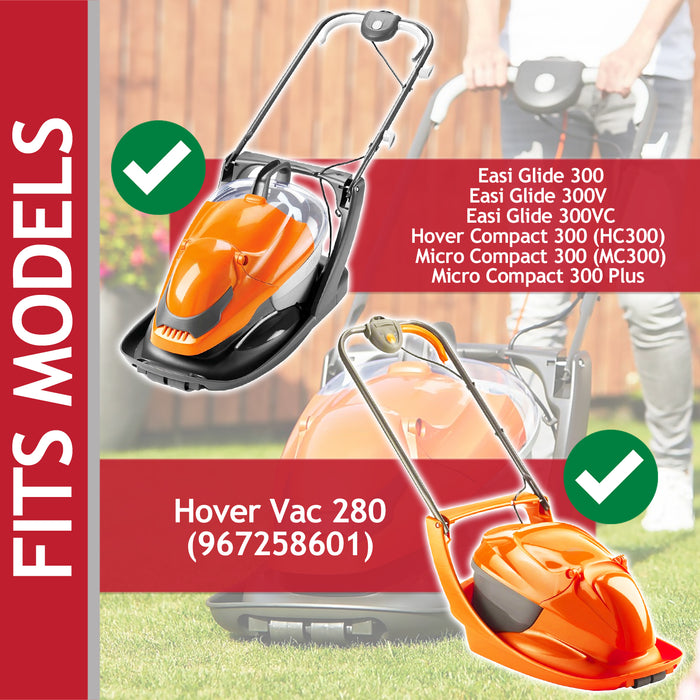 Blade for Flymo Easi Glide 300 Hover Micro Compact HC300 MC300 FLY004 Lawnmower (30cm) + Spacers