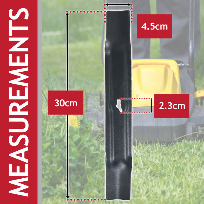 Metal Blade for Sovereign RM30 ME1030M RM31 ME1031M Lawnmower (30cm) + Drill Sharpener Attachment
