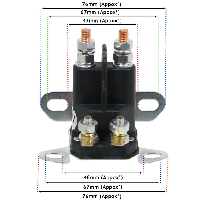 Solenoid Starter for Bolens MTD JCB Ride on Lawnmower 4 Pole Switch