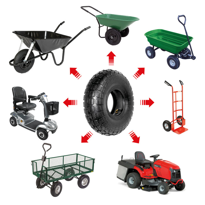 Wheelbarrow Wheel Tyre and Inner Tube (4.10-4 3.50-4, 30psi) 4 inch cart trolley