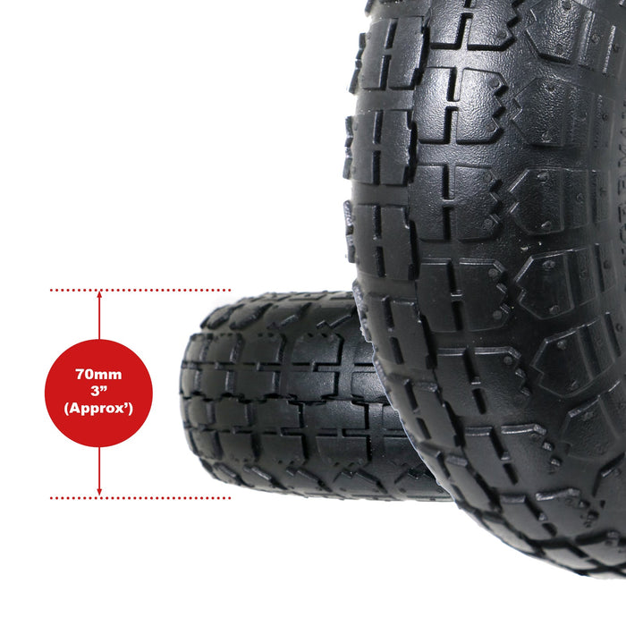 Wheelbarrow Wheel Tyre and Inner Tube (4.10-4 3.50-4, 30psi) 4 inch cart trolley x 2