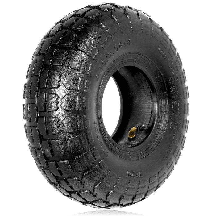 Wheelbarrow Wheel Tyre and Inner Tube (4.10-4 3.50-4, 30psi) 4 inch cart trolley + extra Innertube