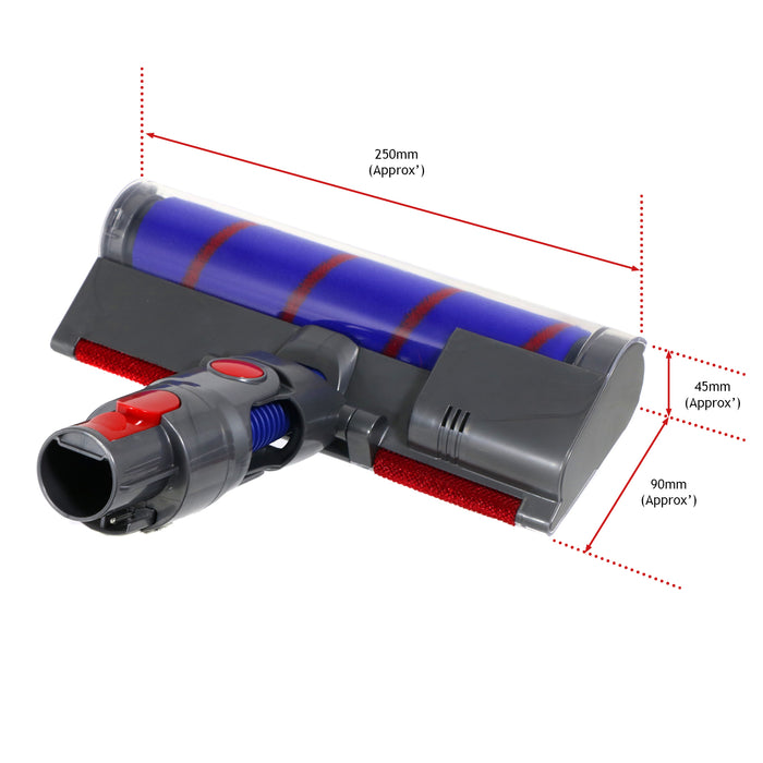 Brush Head for Dyson V7 V8 V10 V11 V15 SV11 SV10 SV12 SV14 SV16 SV22 SV23 Vacuum Cleaner Floor Tool Soft Roller Laser