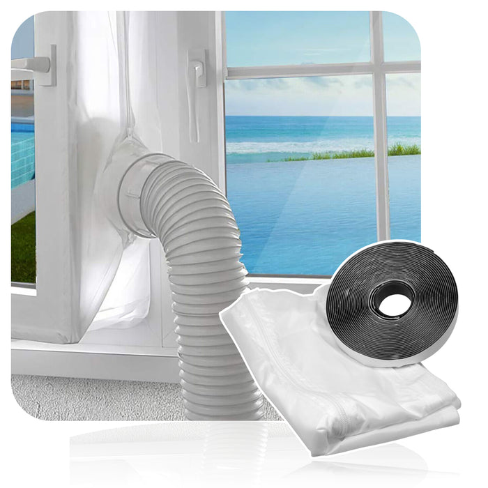 Air Con Window Seal Kit Portable AC Air Conditioning Zip Hose Vent 3m Universal