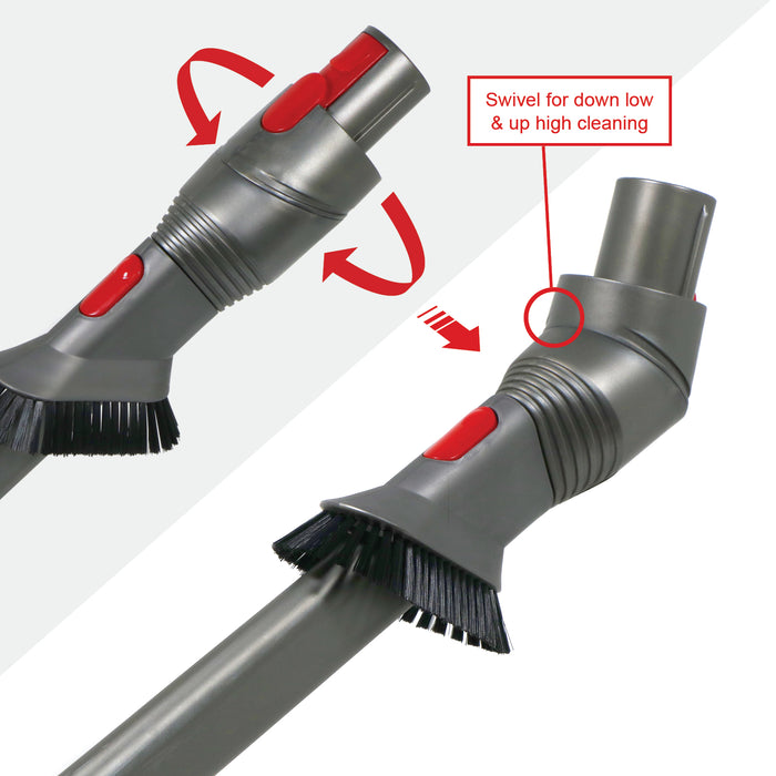 Long Crevice Tool Brush 2-in-1 For DYSON V7 V8 V10 SV10 SV11 SV12 400mm Angled