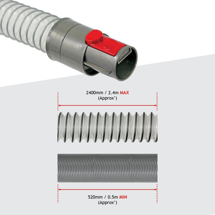 Long Crevice Tool Brush 2-in-1 For DYSON V7 V8 V10 SV10 SV11 SV12 400mm Angled