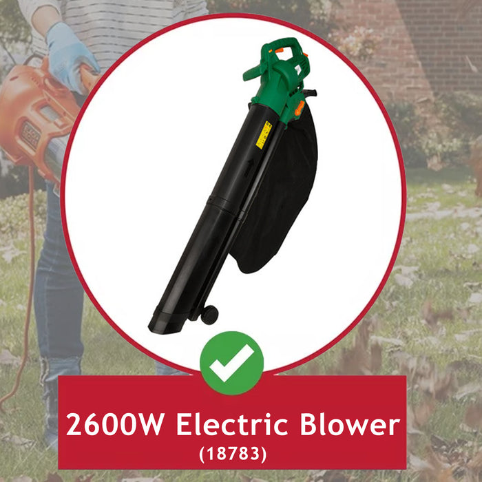Cable for Hawksmoor Leafblower Vacuum 18783 2600w Leaf Blower Plug Power Lead (20m)
