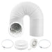 Universal Insulated Vent Hose Flexible PVC Aluminium Foil Lined Duct Outlet Pipe Connector Kit (5" x 2.5m)