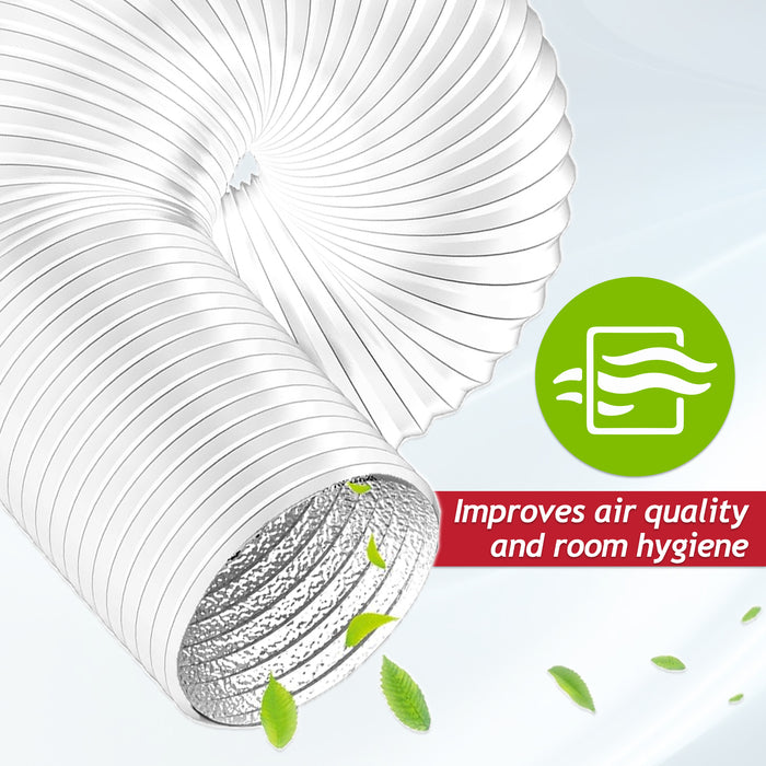Vent Hose for Neff Cooker Hood Extractor PVC Aluminium Foil Insulated Duct Outlet Pipe (6" x 3m)