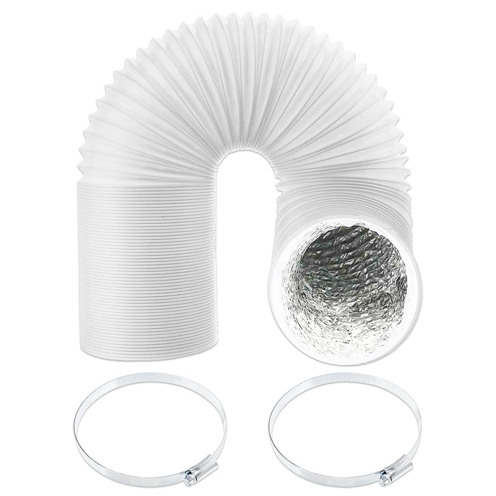 Universal HVAC Vent Hose 6" x 2.5m PVC Aluminium Foil Insulated Duct Exhaust Outlet Pipe + Clamp Clips