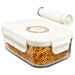 Vacuum Food Storage Glass Container with Securing Clips Lid + Manual Sealing Pump (Large, 1480ml)