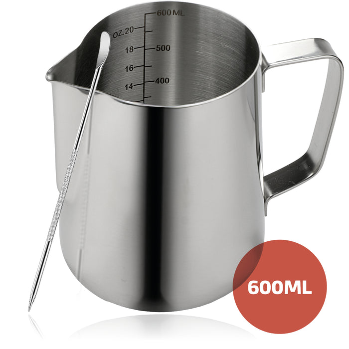 Milk Jug Stainless Steel 350ml 600ml Frothing Pitcher Small Large Crema Frother