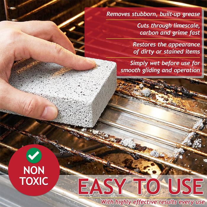 BBQ Grill Cleaning Brick Oven Cookware Barbecue Rack Cleaner Pumice Stone Scrubbing Blocks (Pack of 3)