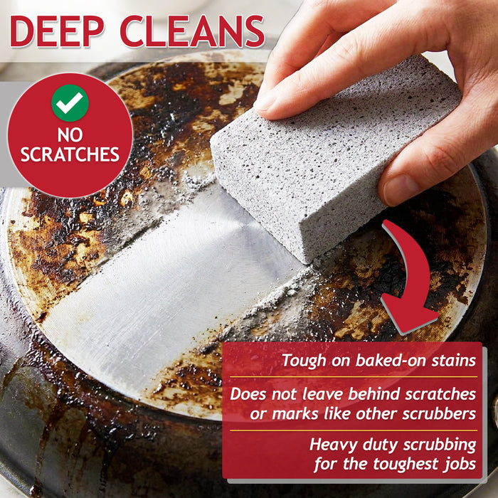 BBQ Grill Cleaning Brick Oven Cookware Barbecue Rack Cleaner Pumice Stone Scrubbing Blocks (Pack of 3)