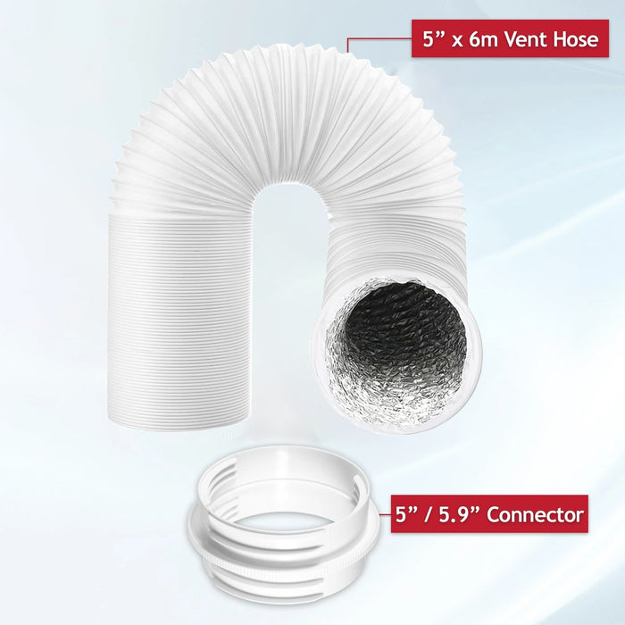 Vent Hose for Bush Air Con 6m 5" 5.9" Duct Pipe Extension Threaded Connector