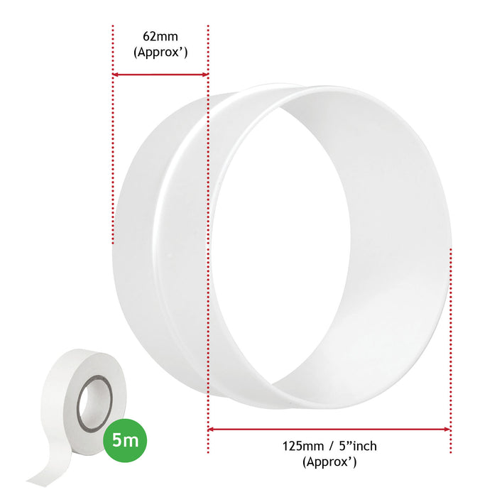 Duct Hose for DIMPLEX Air Con Conditioner Pipe Vent Extension Kit (3m, 5" / 125mm)