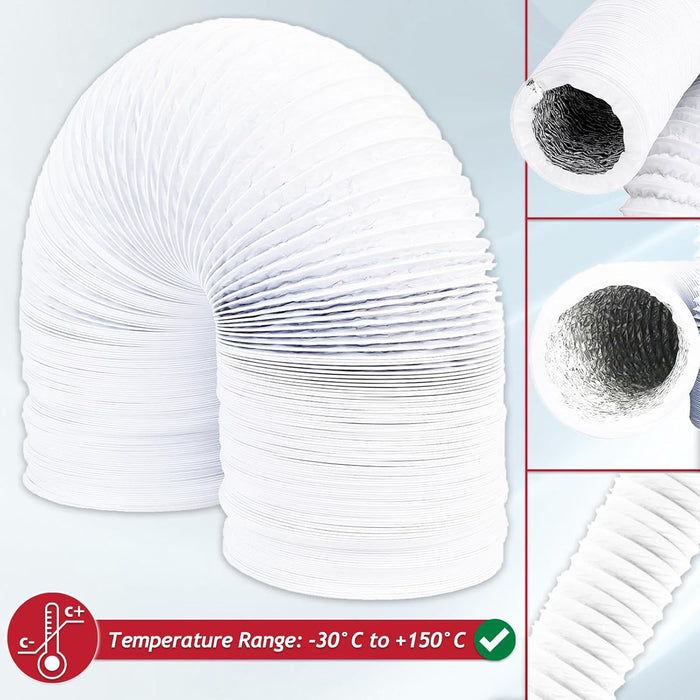Vent Hose 6" 6m Air Con Conditioner PVC Aluminium AC Duct Pipe Extension Kit