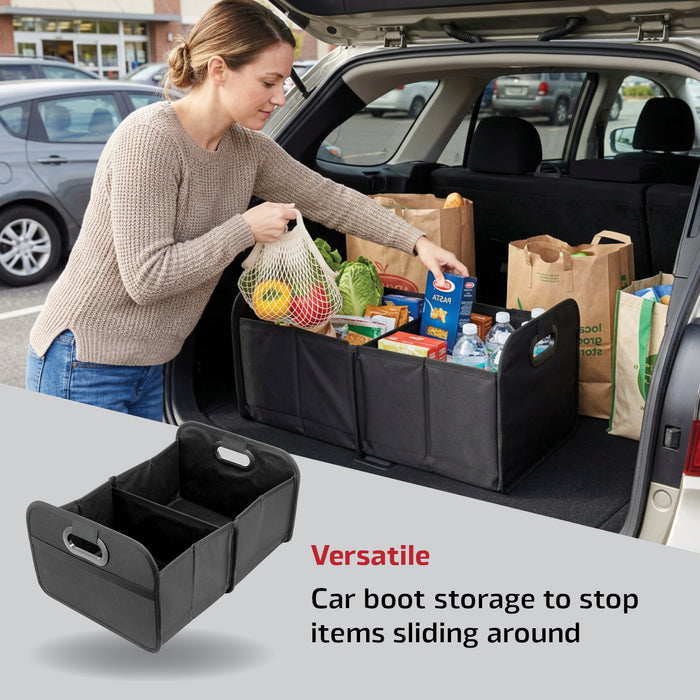 Car Boot Organiser with Mesh Pocket Washable Collapsible Non-slip Storage x 2