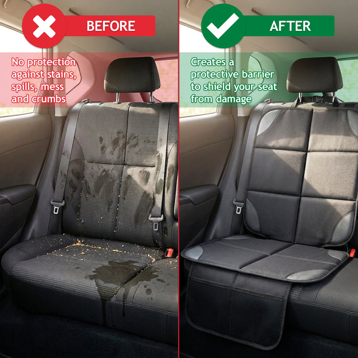 Universal Car Seat Cover Protector with Storage Pockets for Child Seats Dogs Kids Pets