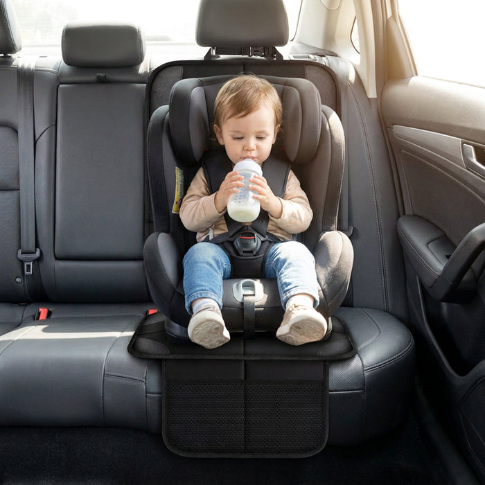 Universal Car Seat Cover Protector with Storage Pockets for Child Seats Dogs Kids Pets