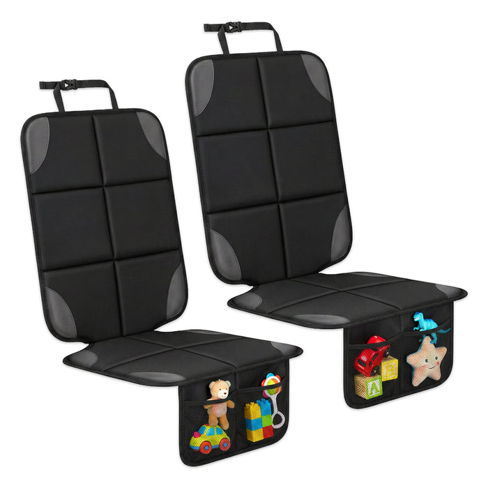 Universal Car Seat Cover Protectors with Storage Pockets for Child Seats Dogs Kids Pets (Pack of 2)