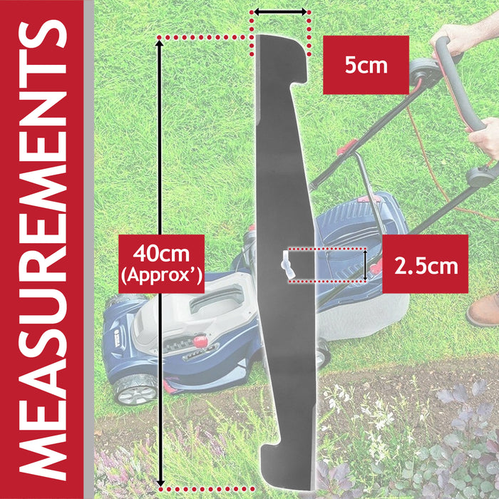 Metal Blade for Spear & Jackson S1740ER S4040X2CR S1740ER2 Lawnmower (40cm, Pack of 2)
