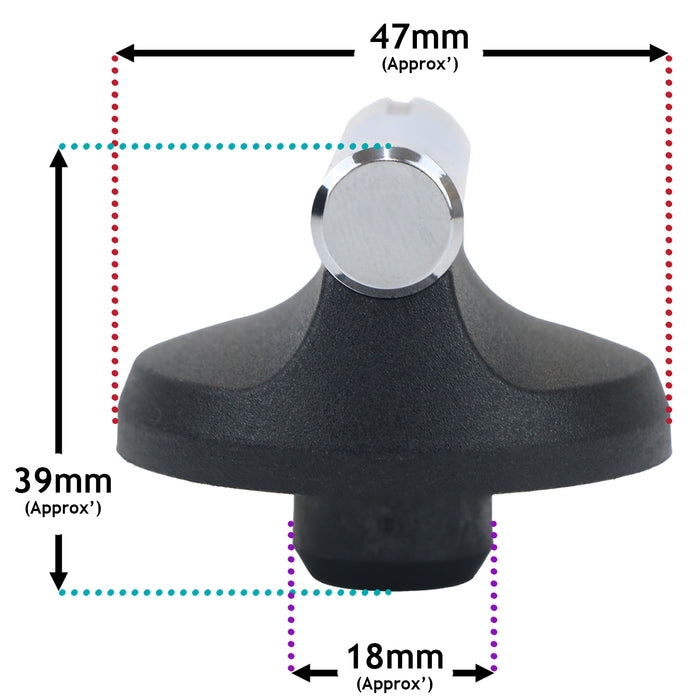 Control Knobs For Belling Cooker Fits Stoves Oven Hob 083576300 (Pack of 2, Black/Chrome)