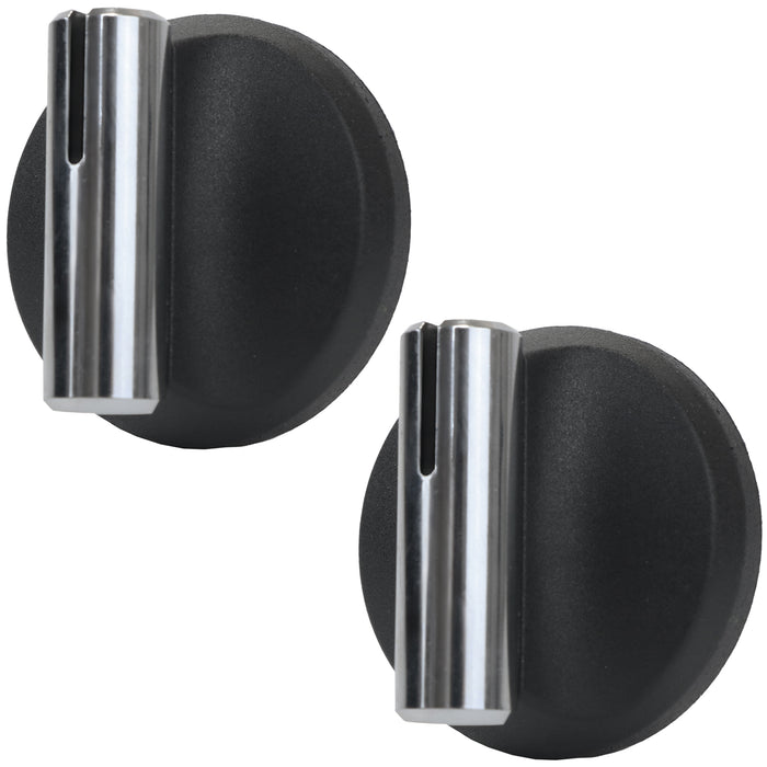 Control Knobs For Belling Cooker Fits Stoves Oven Hob 083576300 (Pack of 2, Black/Chrome)