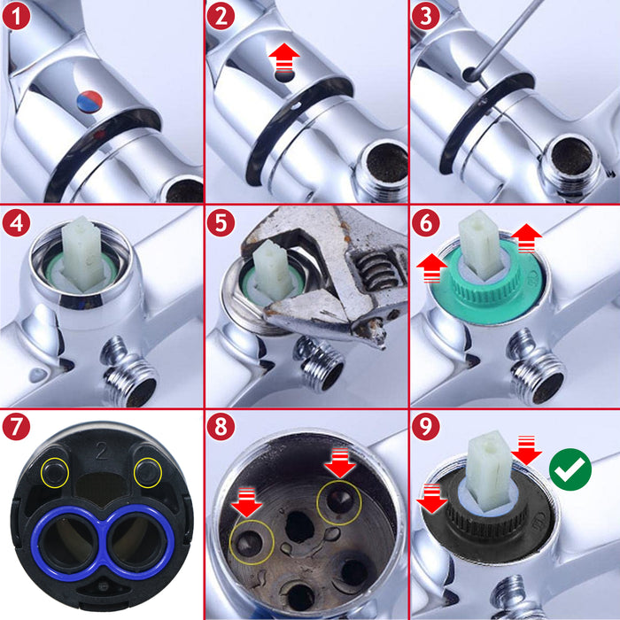 Mixer Tap Cartridge 30mm Single Monobloc Sink Basin Bath Hot Cold Water Valve