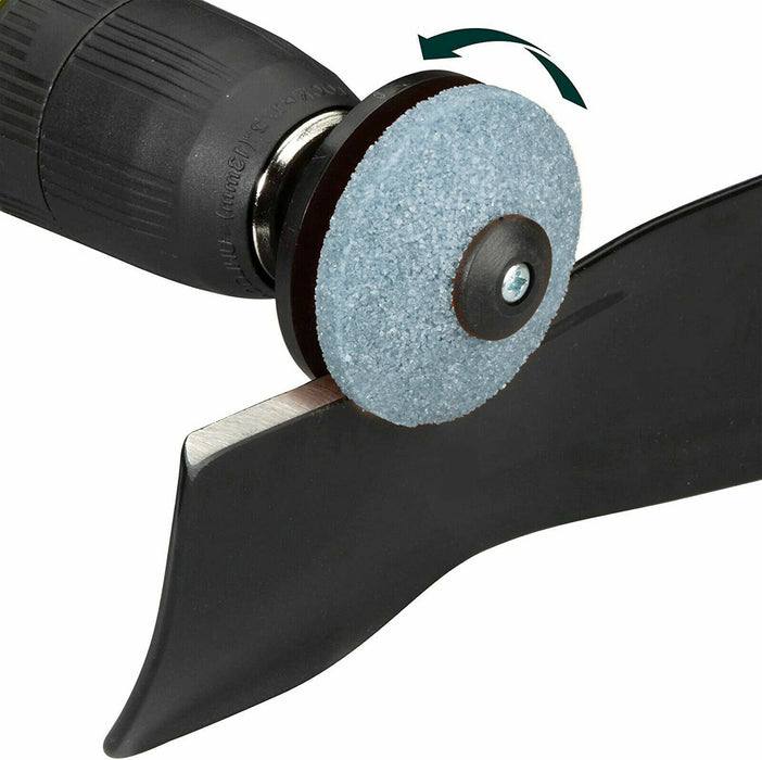 Metal Blade for Ozito ELM-1250U Lawnmower (32cm) + Drill Sharpener Attachment