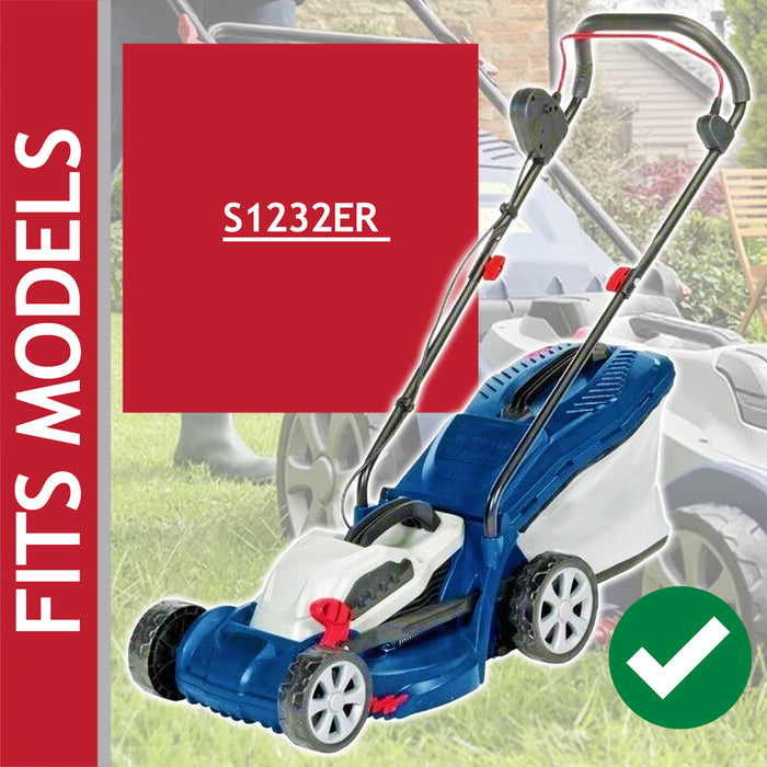 Metal Blade for Argos S1232ER Lawnmower 32cm Powder Coated Steel Grass Cutter