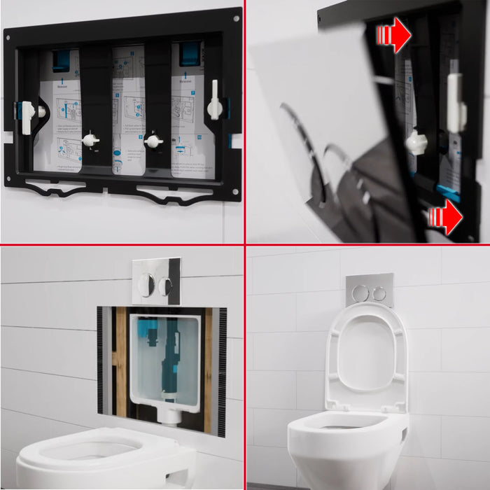 Luxury Flush Plate Kit for Skylo Concealed Toilet Cistern Wall Hung Frame (Chrome Silver, 245mm x 165mm)