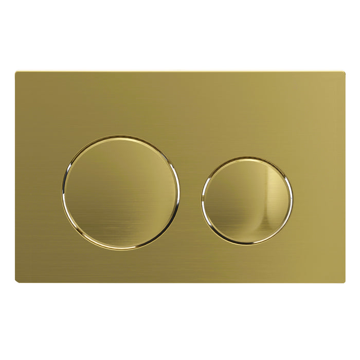 Luxury Flush Plate Kit for Concealed Toilet Cistern Wall Hung Frame (Brushed Brass, 245mm x 165mm)