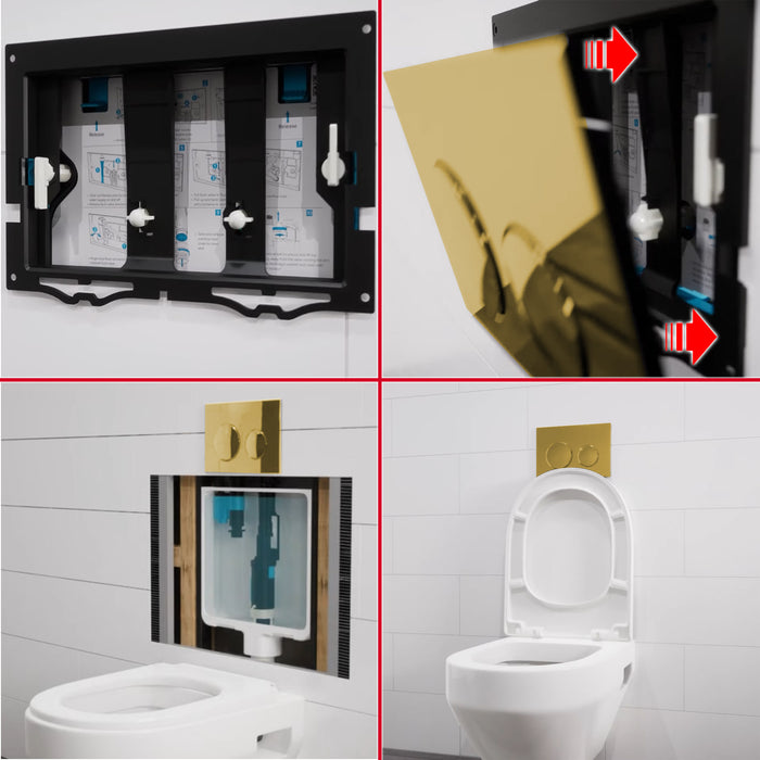 Luxury Flush Plate Kit for Skylo Concealed Toilet Cistern Wall Hung Frame (Brushed Brass, 245mm x 165mm)